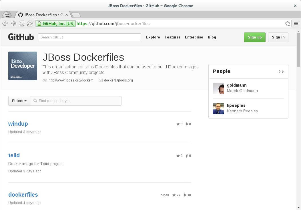 Docker HUB with JBoss images
