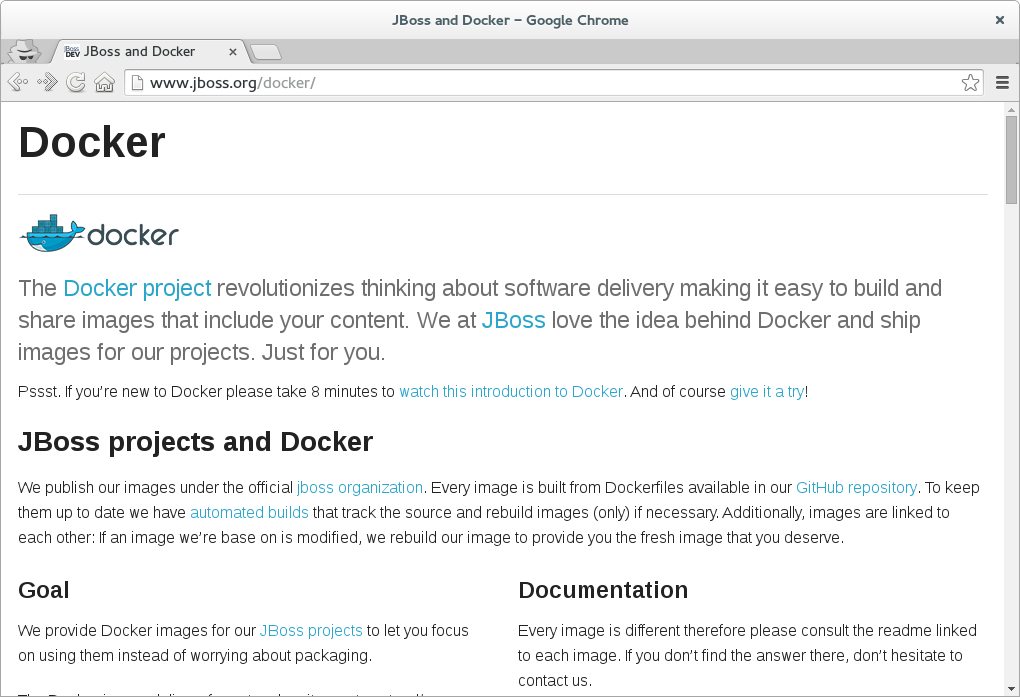 JBoss Docker site